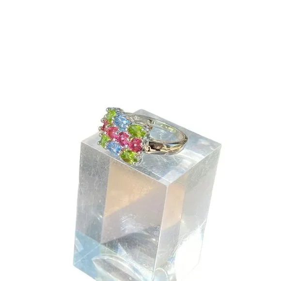 Peridot, Topaz & Tourmaline in a 925 SS Filled Ring (6) - Picture 10 of 10